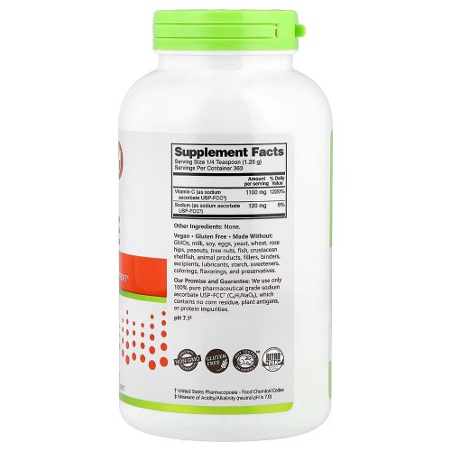 NutriBiotic, Immunity, аскорбат натрия, кристаллический порошок, 454 г